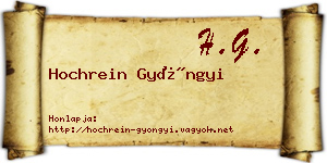 Hochrein Gyöngyi névjegykártya