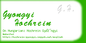 gyongyi hochrein business card